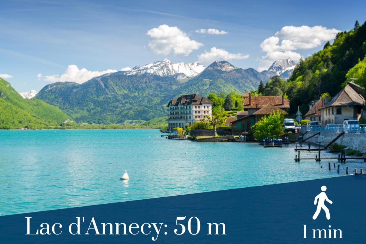 Homey Montaigne - New - A 1 Min A Pied Du Lac D'Annecy - 2 Balcons Prives - Appartement Avec 2 Chambres - Stationnement Gratuit Toute L'Annee Sauf En Ete - Juin A Aout Eksteriør bilde