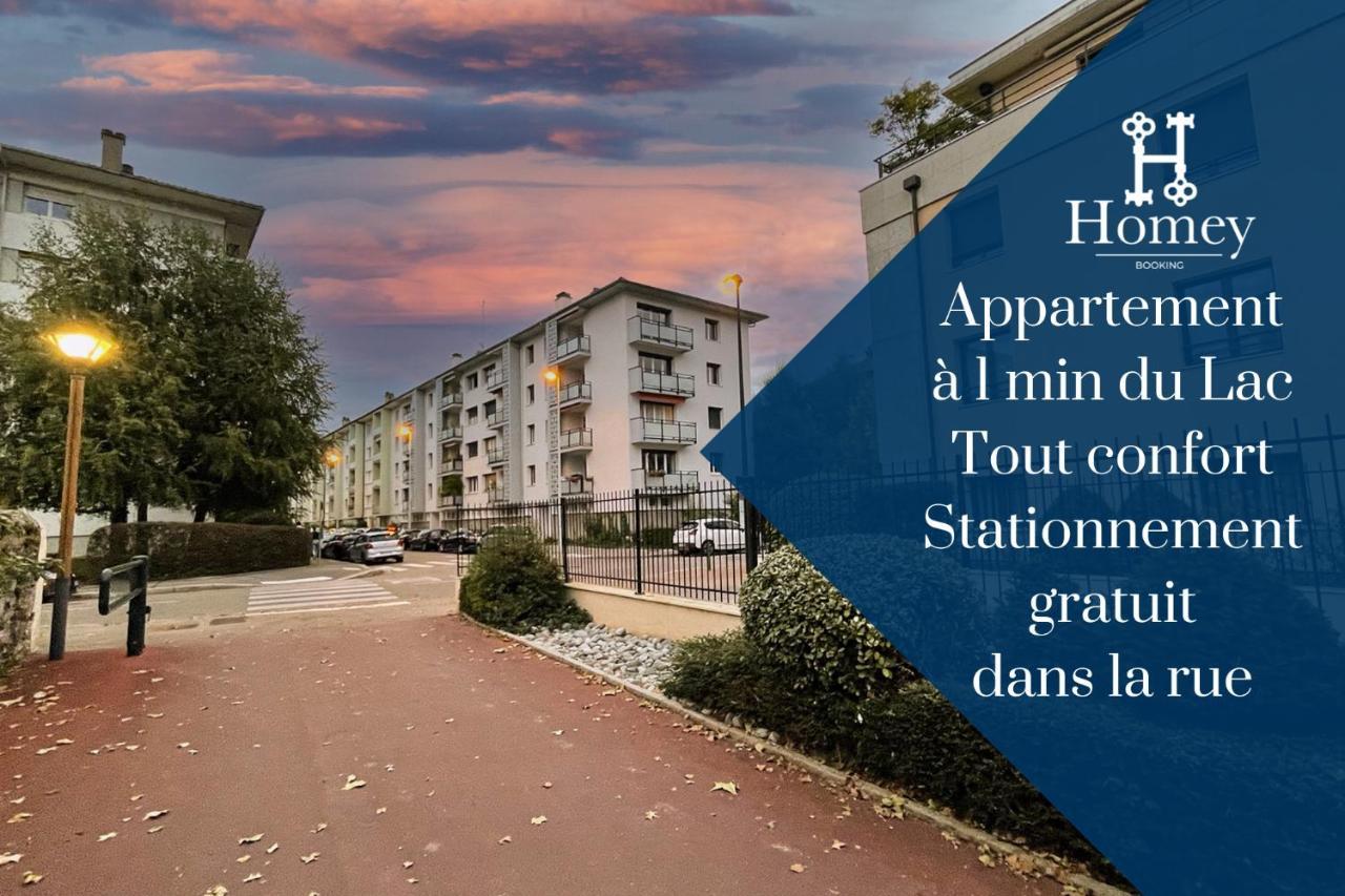Homey Montaigne - New - A 1 Min A Pied Du Lac D'Annecy - 2 Balcons Prives - Appartement Avec 2 Chambres - Stationnement Gratuit Toute L'Annee Sauf En Ete - Juin A Aout Eksteriør bilde